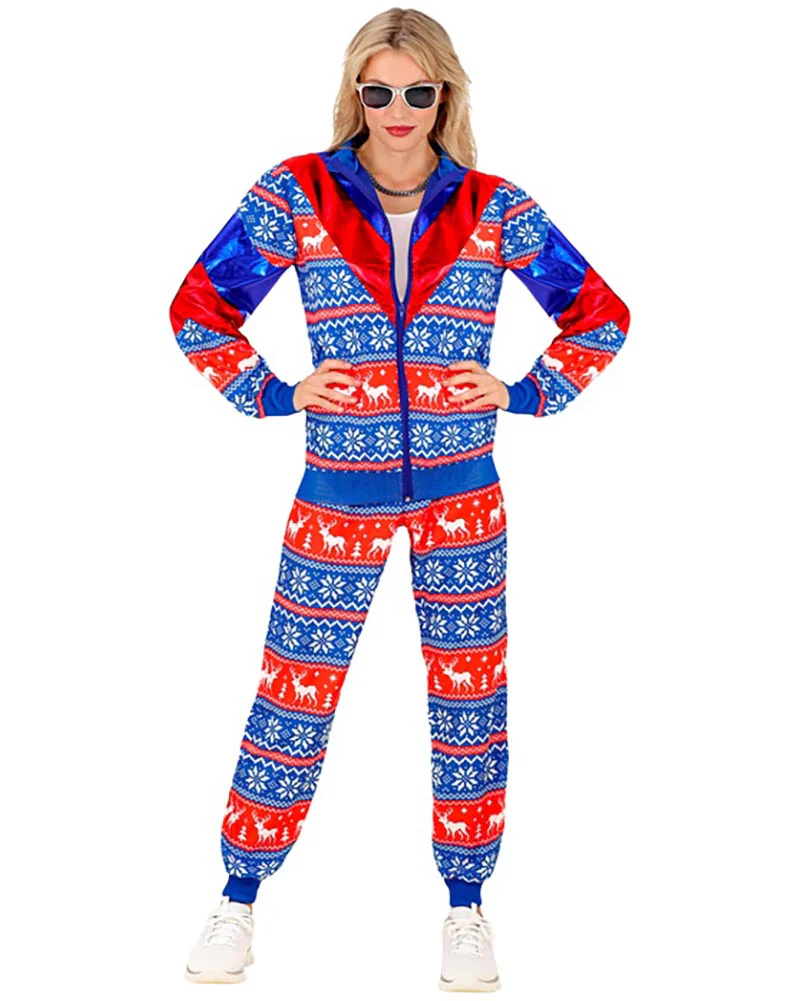 Blue and Red Merry Christmas Adult Tracksuit - Image 3