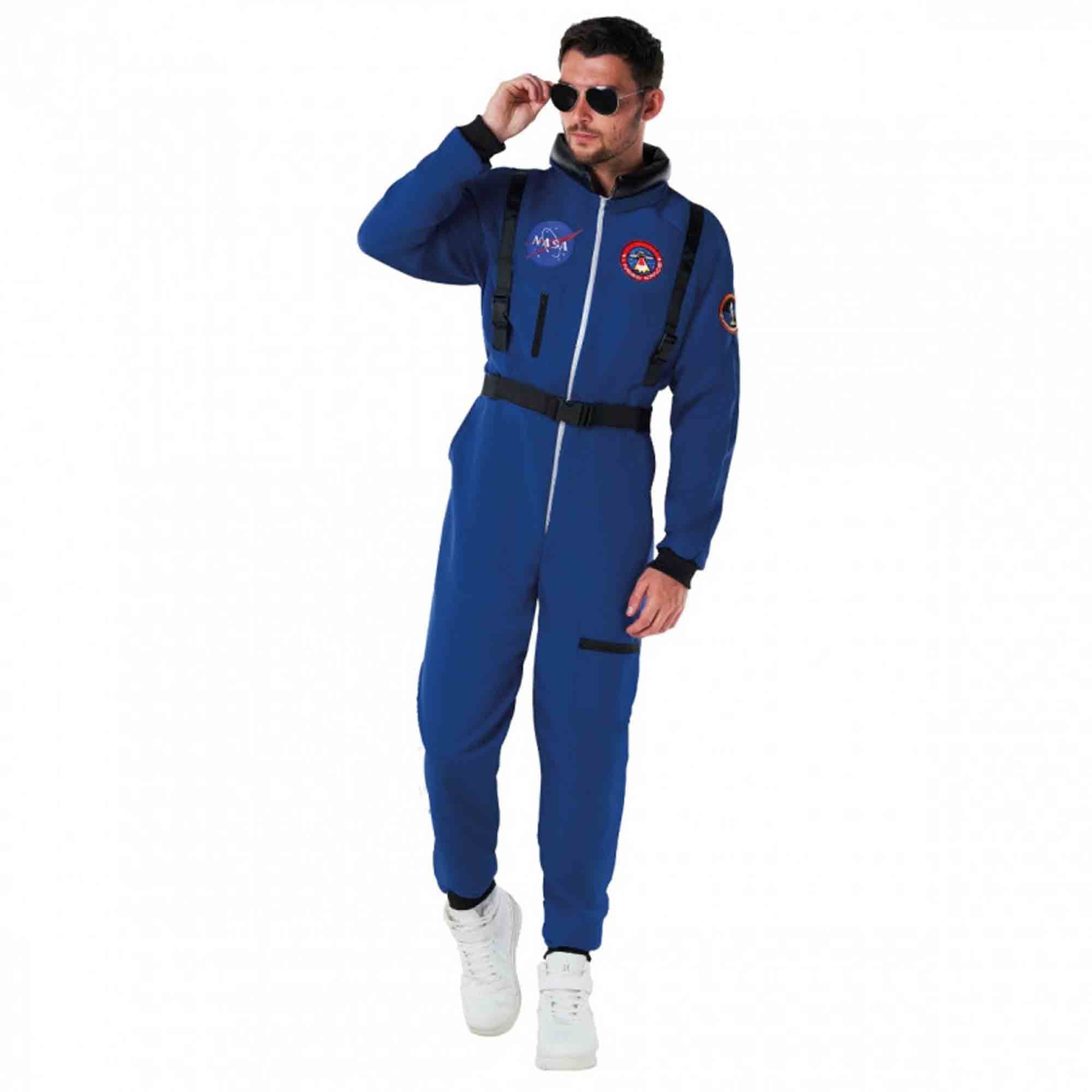 Blue Astronaut Suit Mens Costume Medium