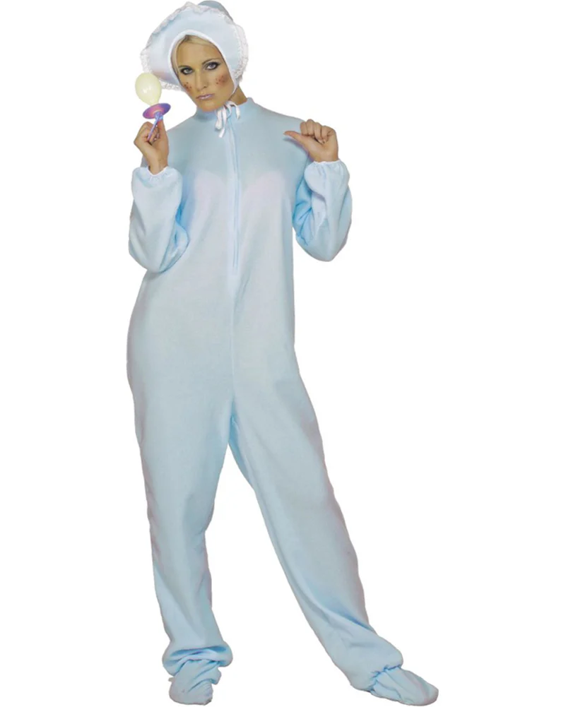 Blue Baby Boy Romper Adult Costume - Image 3