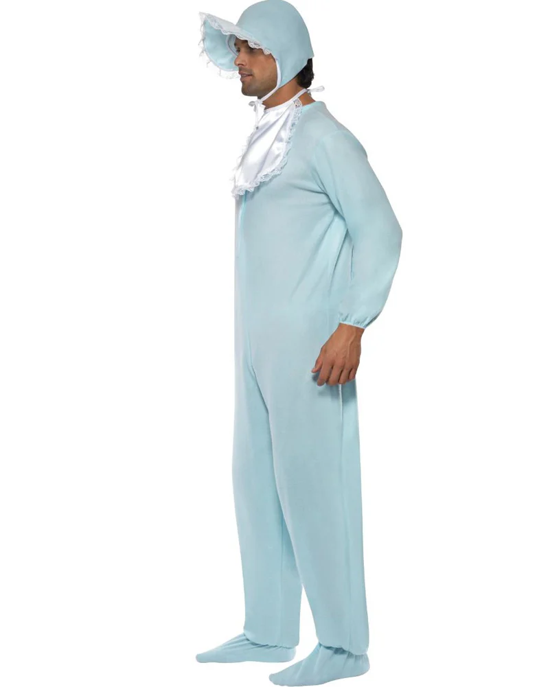 Blue Baby Boy Romper Adult Costume - Image 4