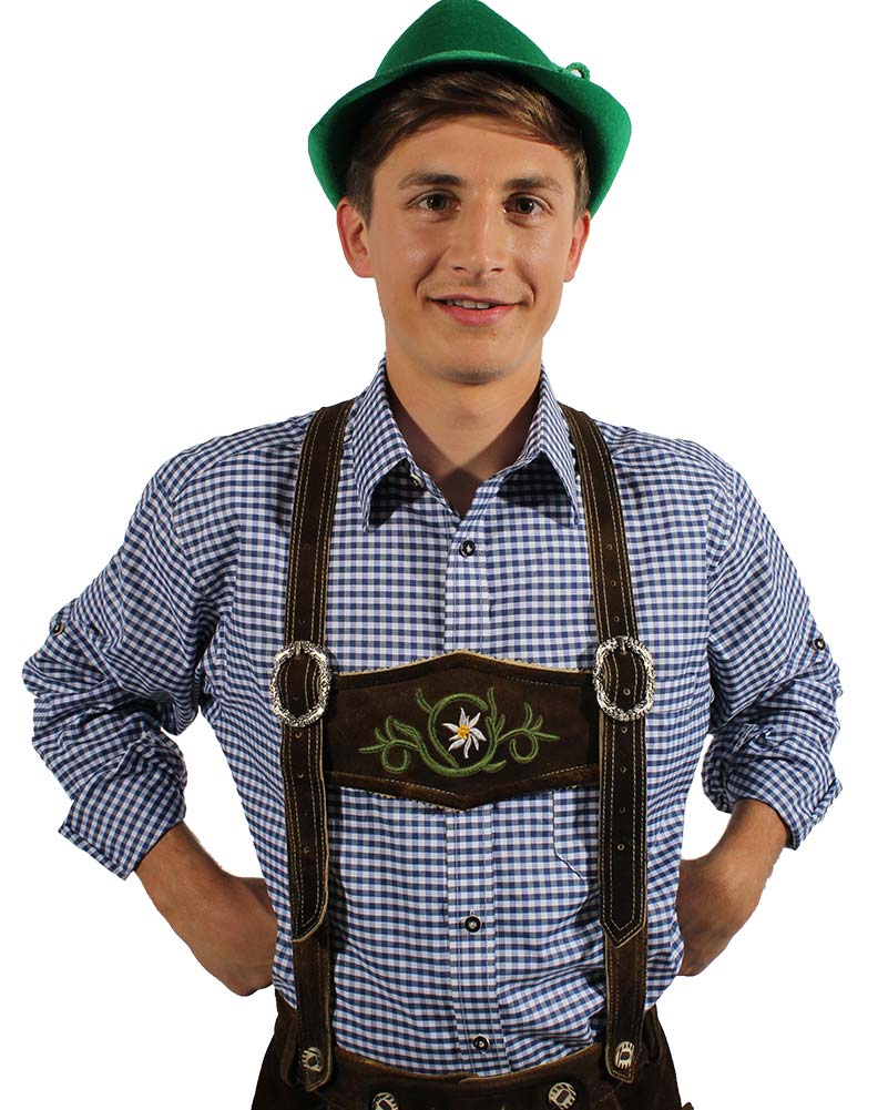 Blue Check Oktoberfest Plus Size Mens Cotton Shirt