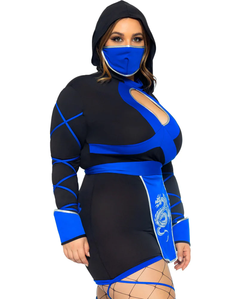 Blue Dragon Ninja Plus Size Womens Costume - Image 3