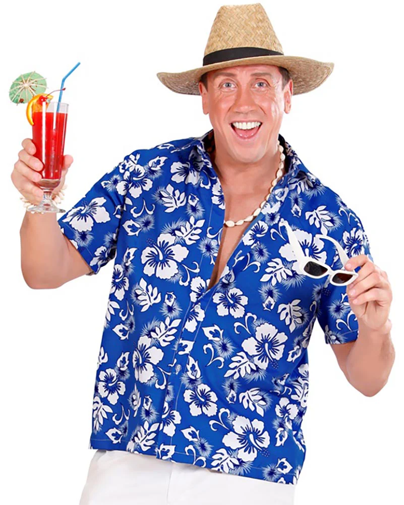 Blue Hawaiian Mens Shirt - Image 2