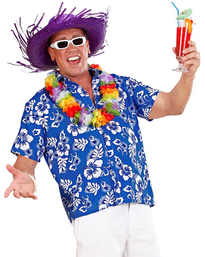 Blue Hawaiian Mens Shirt - Image 3