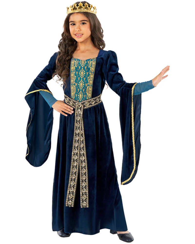 Blue Medieval Princess Girls Book Week Costume
