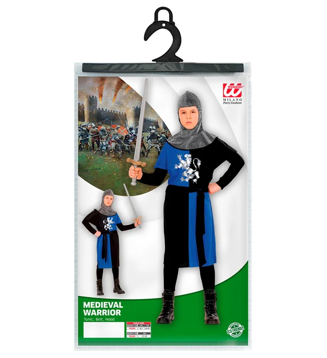 Blue Medieval Warrior Boys Book Week Costume - Image 3