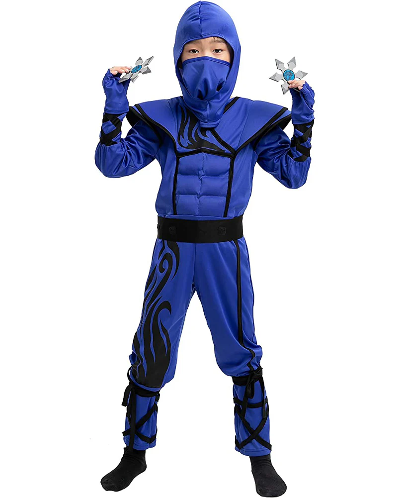 Blue Muscle Ninja Toddler and Kids Costume - Image 4