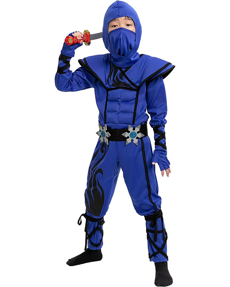 Blue Muscle Ninja Toddler and Kids Costume - Image 5