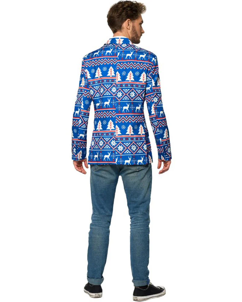 Blue Nordic Christmas Mens Suitmeister Jacket - Image 4