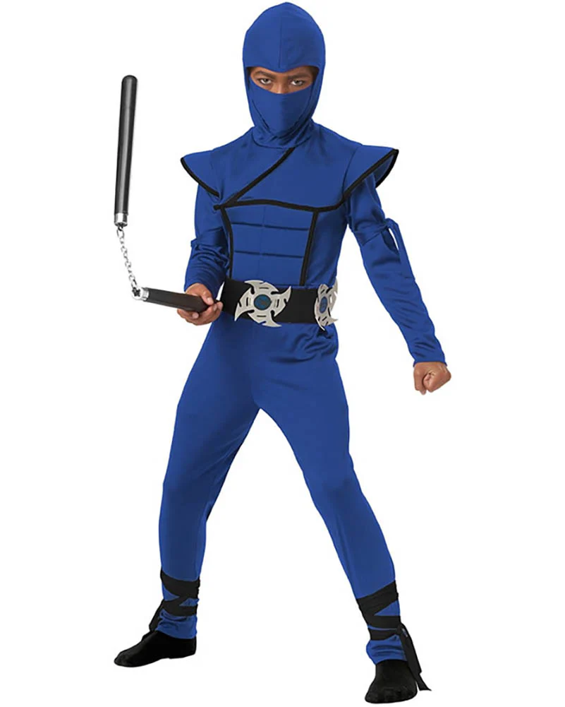 Blue Stealth Ninja Boys Costume - Image 2