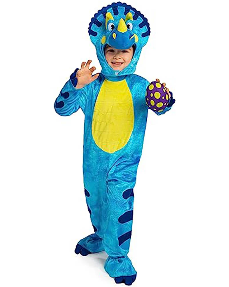 Blue Triceratops Kids Costume - Image 3