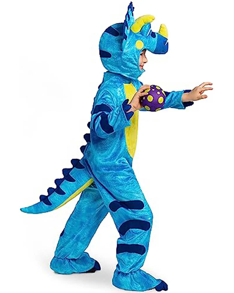 Blue Triceratops Kids Costume - Image 4
