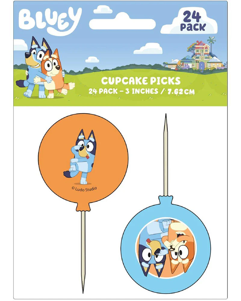 Bluey Cupcake Picks Pack of 24 - Image 2
