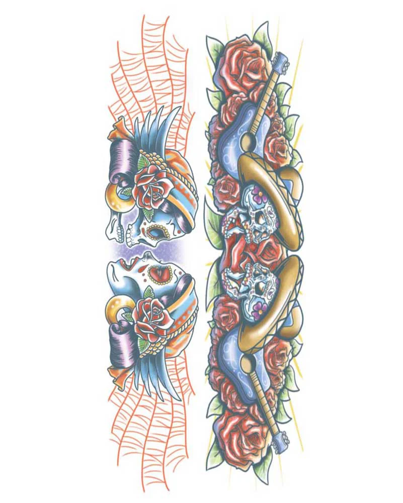 Body Bands Day of the Dead Temporary Tattoos - Image 2