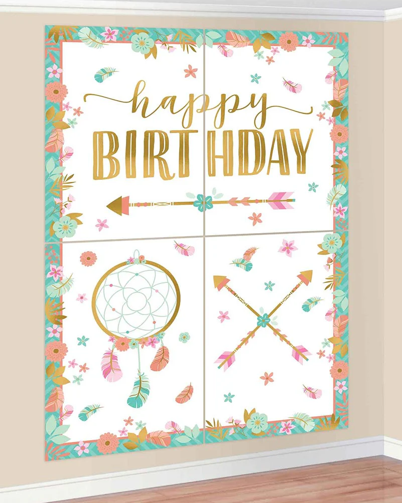 Boho Birthday Girl Scene Setter with Props Pack of 16 - Image 2