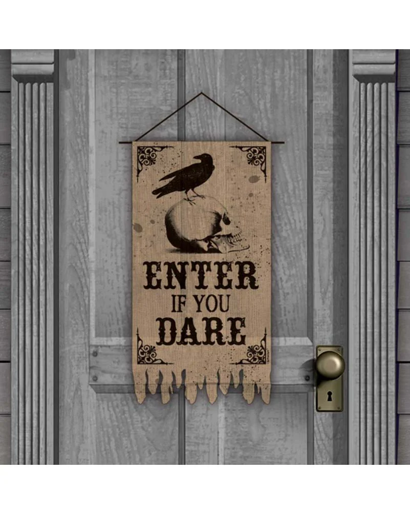 Boneyard Hessian Burlap Door Banner