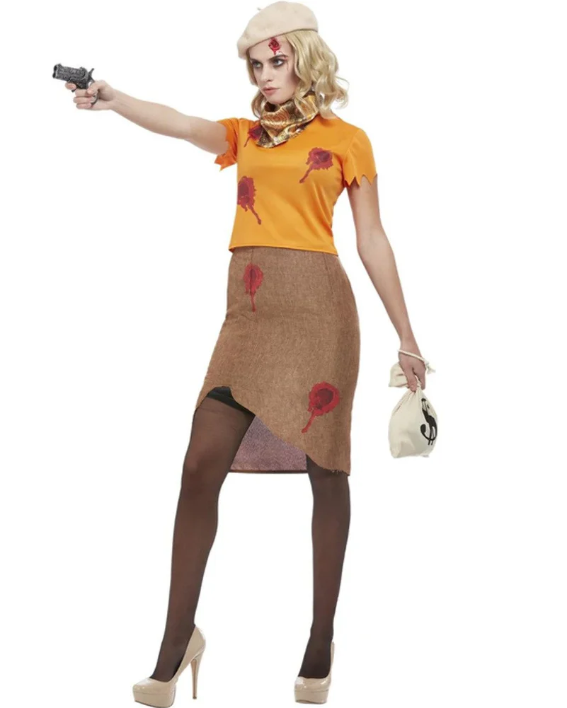 Bonnie Zombie Gangster Womens Costume - Image 2