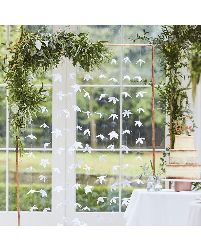 Botanical Wedding White Origami Flower Backdrop 1.8m - Image 2