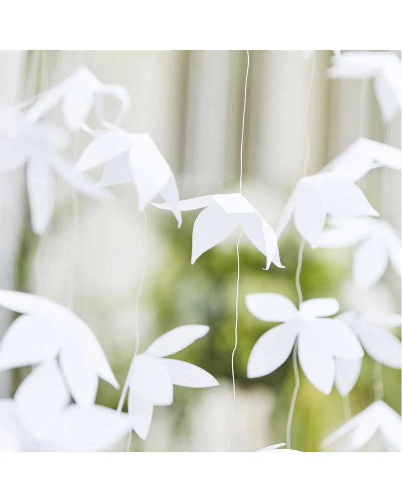 Botanical Wedding White Origami Flower Backdrop 1.8m - Image 3