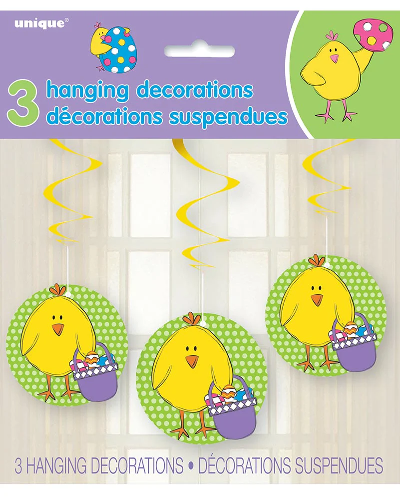Bright Easter Hanging Swirl Decorations Pack of 3