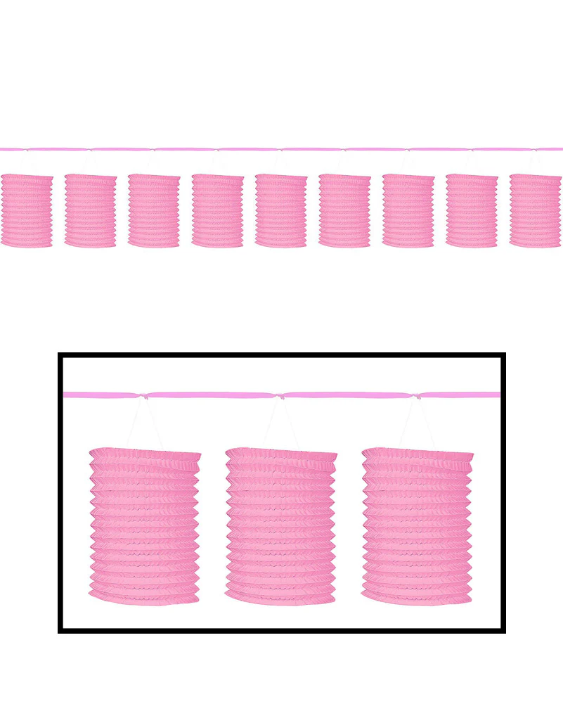 Bright Pink Paper Lantern Garland