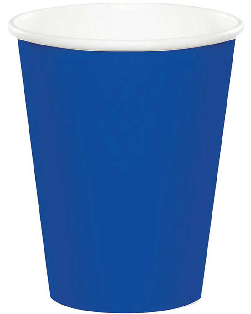Bright Royal Blue 266ml Paper Cups Pack of 20