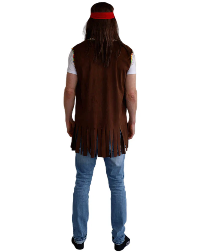 Brown Hippie Mens Vest - Image 2