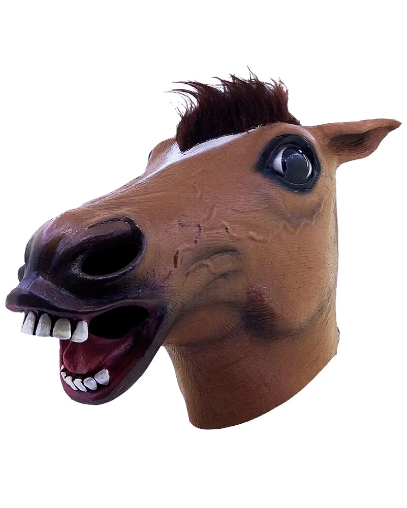 Brown Horse Head Deluxe Mask - Image 3