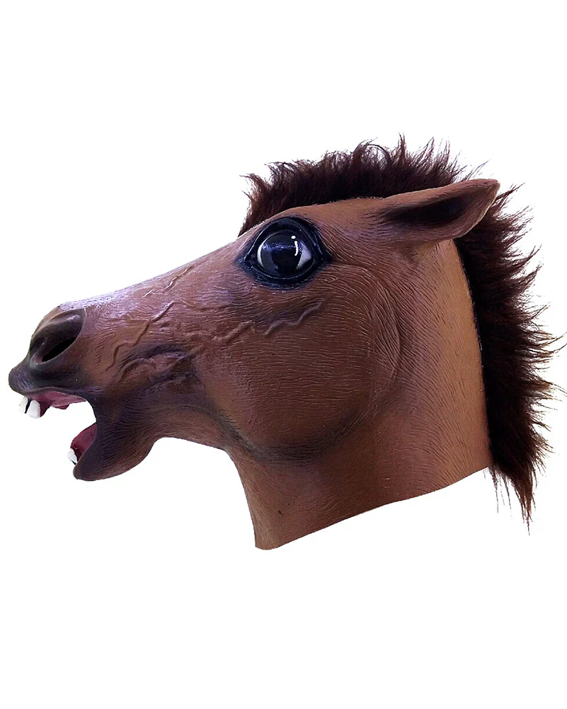 Brown Horse Head Deluxe Mask - Image 4