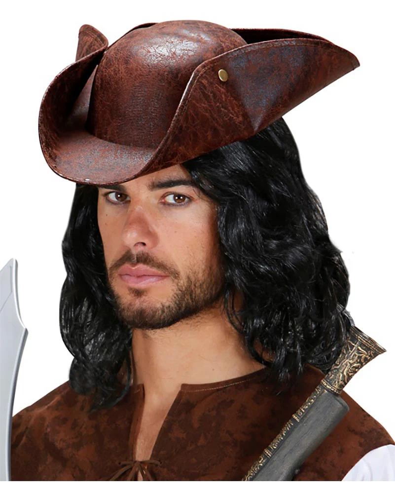 Brown Pirate Tricorn Hat - Image 4