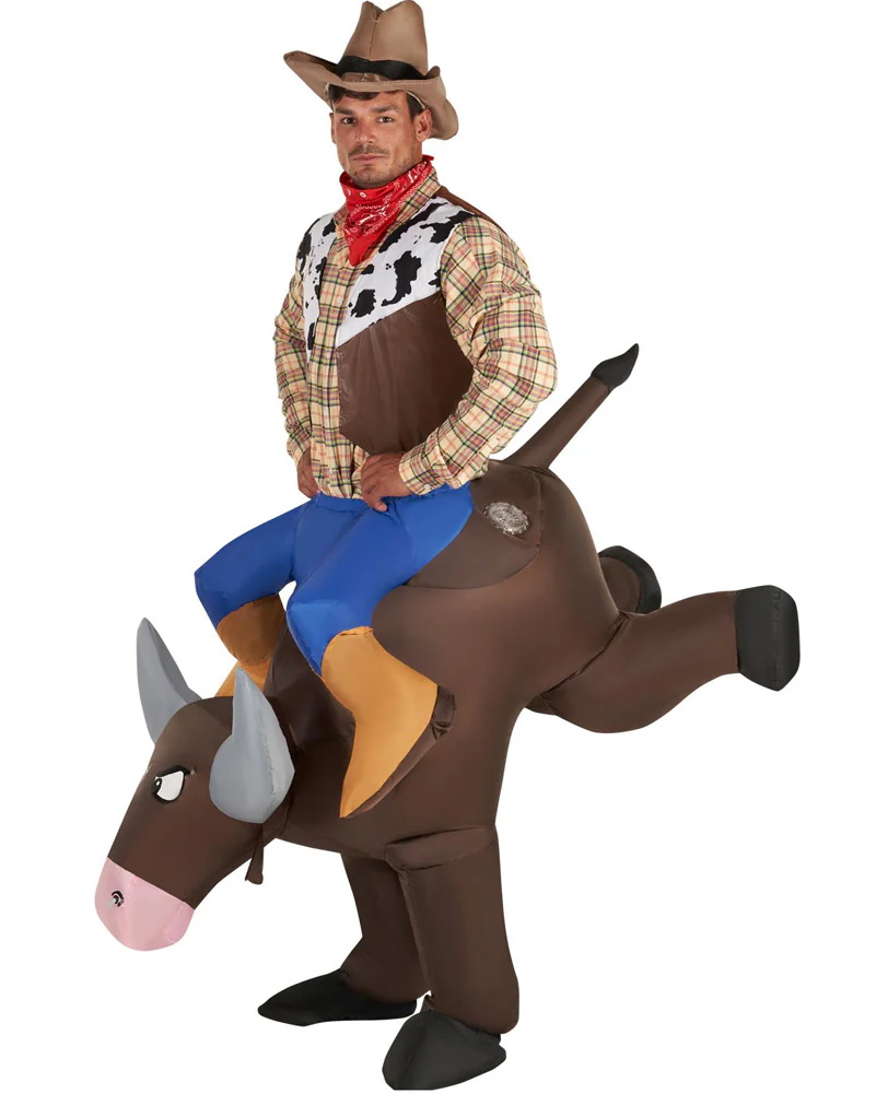 Bucking Bronco Ride On Inflatable Adult Costume - Image 5