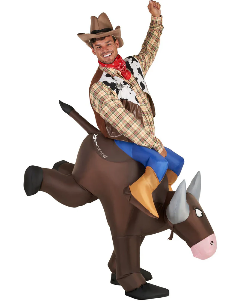 Bucking Bronco Ride On Inflatable Adult Costume - Image 6