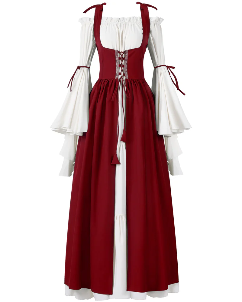 Burgundy Medieval Renaissance Womens Costume - Image 3