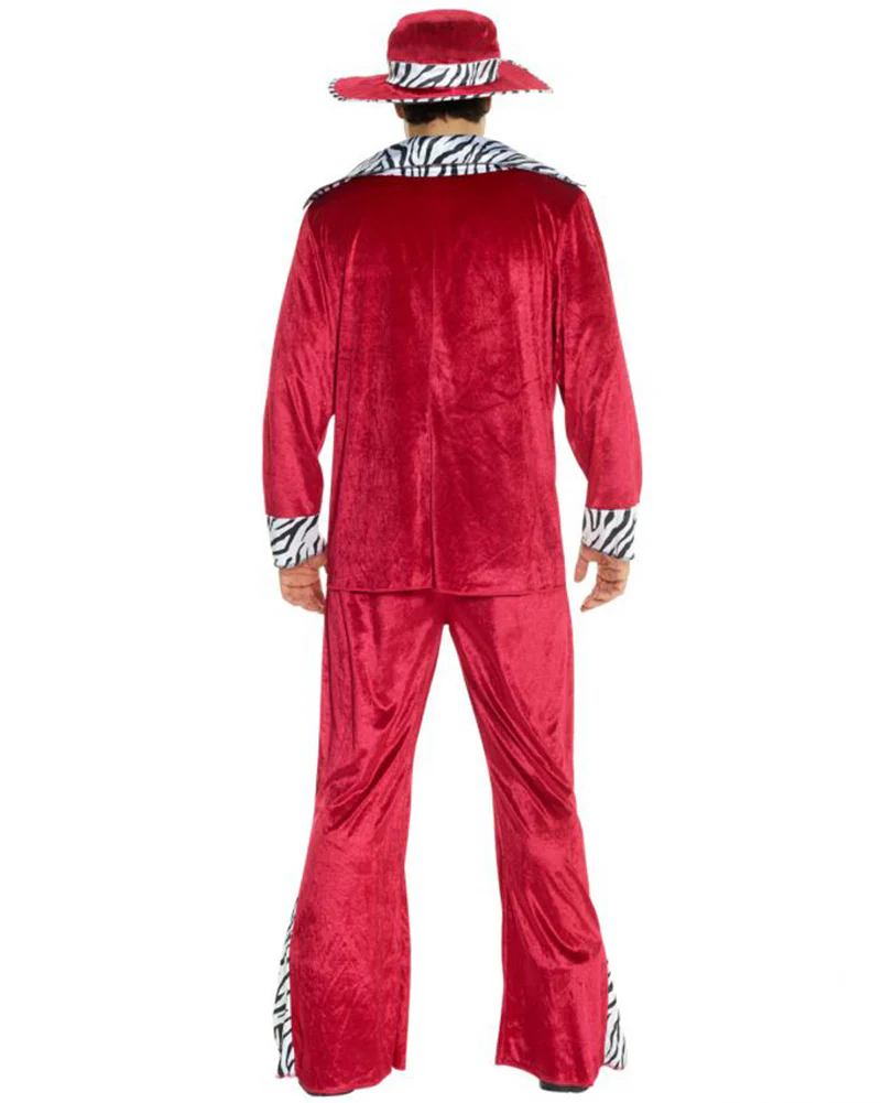 Burgundy Pimp Daddy Mens Costume - Image 2
