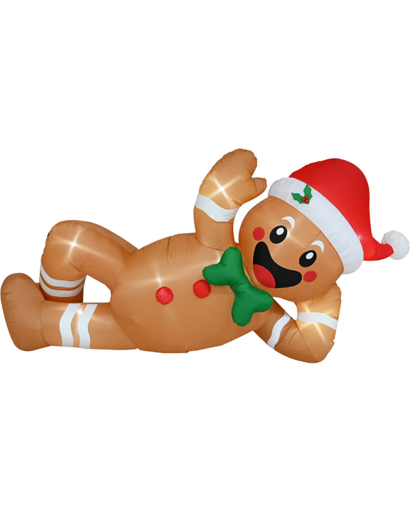 Calorie Overload Gingerbread Man Christmas Lawn Inflatable 3m - Image 2