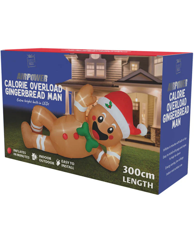 Calorie Overload Gingerbread Man Christmas Lawn Inflatable 3m - Image 3