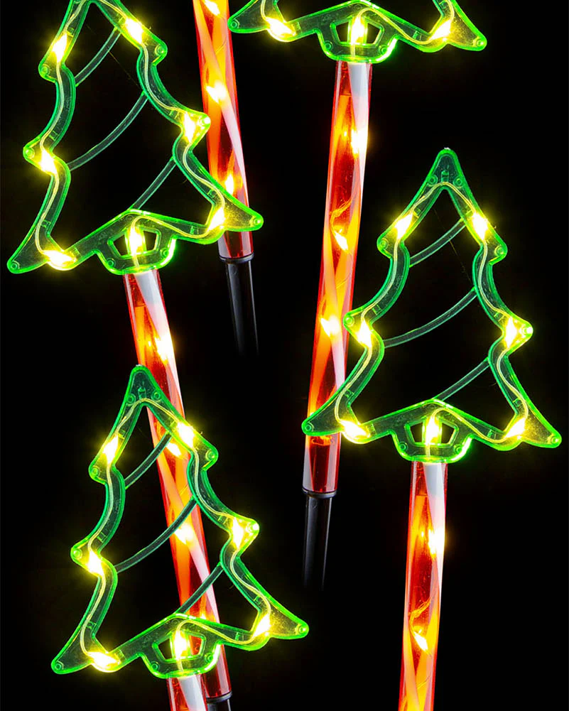 Candy Green Tree Solar LED Christmas Path Lights Pack of 5 - Image 4
