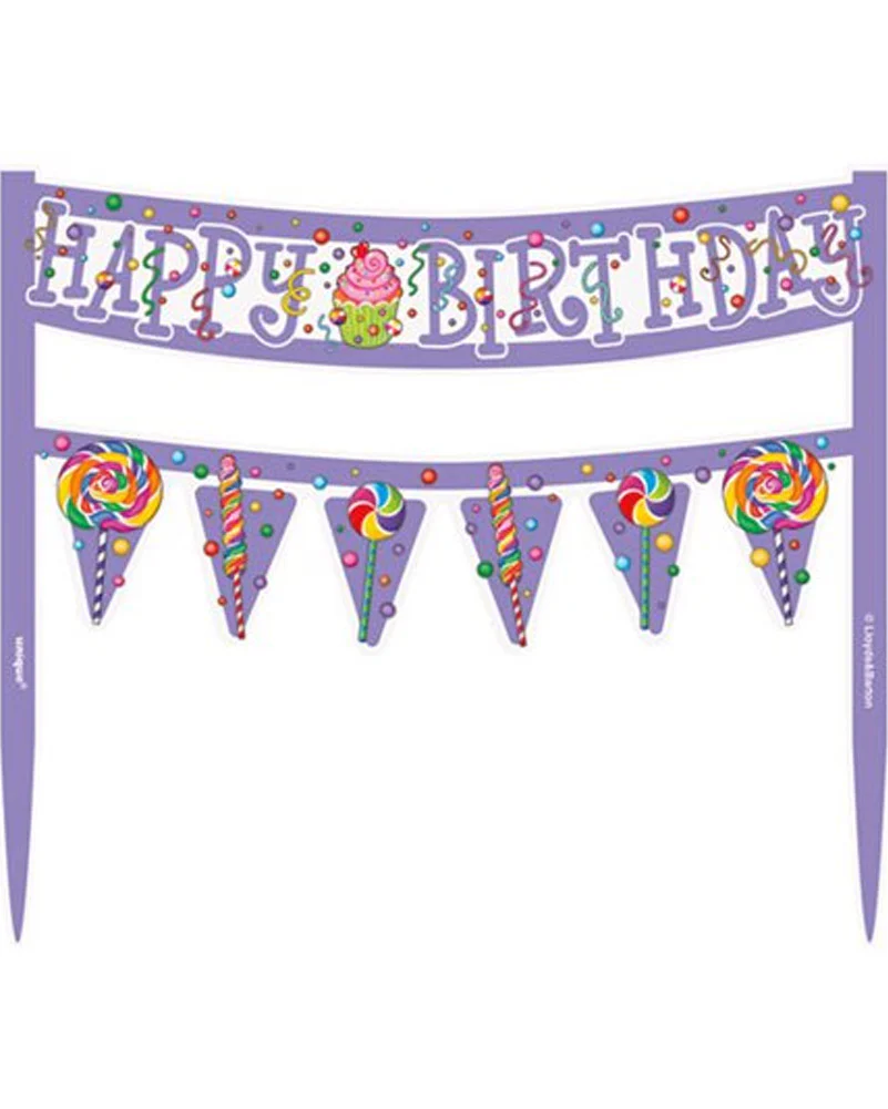 Candy Party Happy Birthday Cake Topper