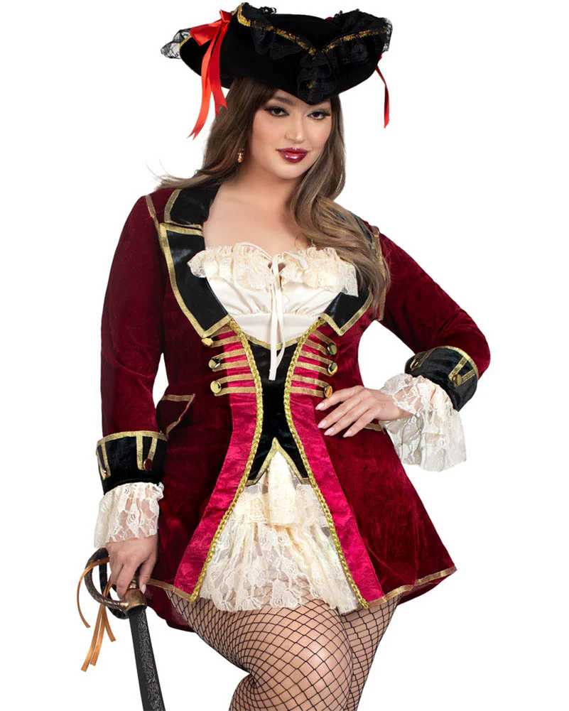 Captivating Pirate Captain Plus Size Womens Costume - Image 4