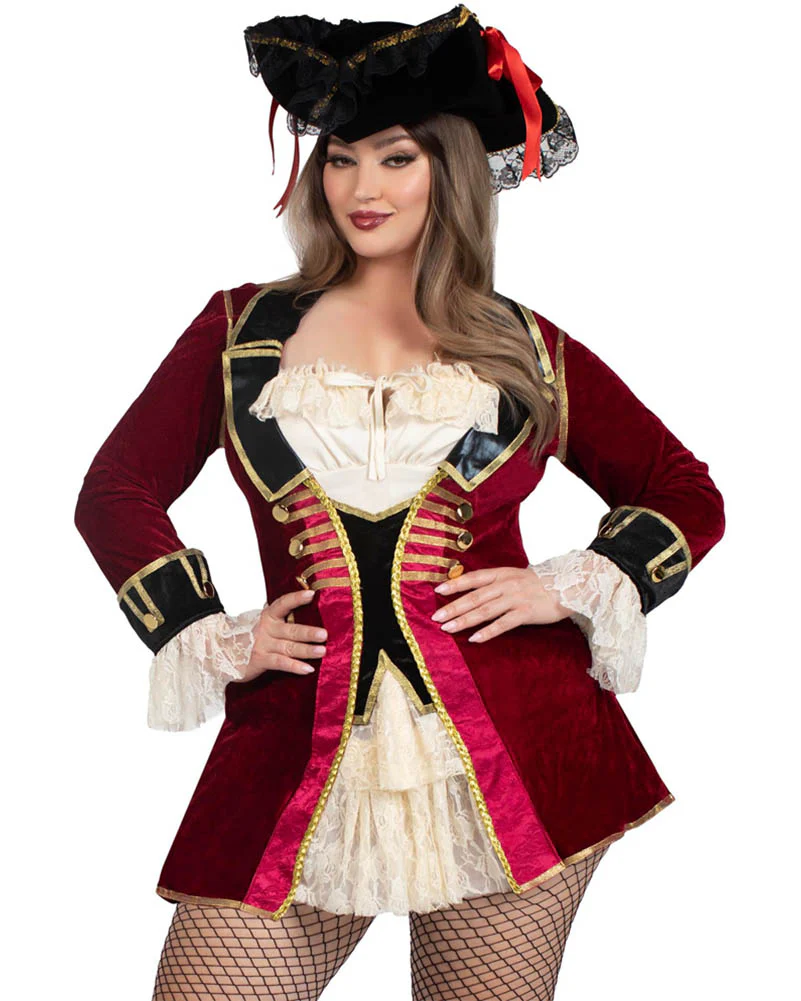 Captivating Pirate Captain Plus Size Womens Costume - Image 6
