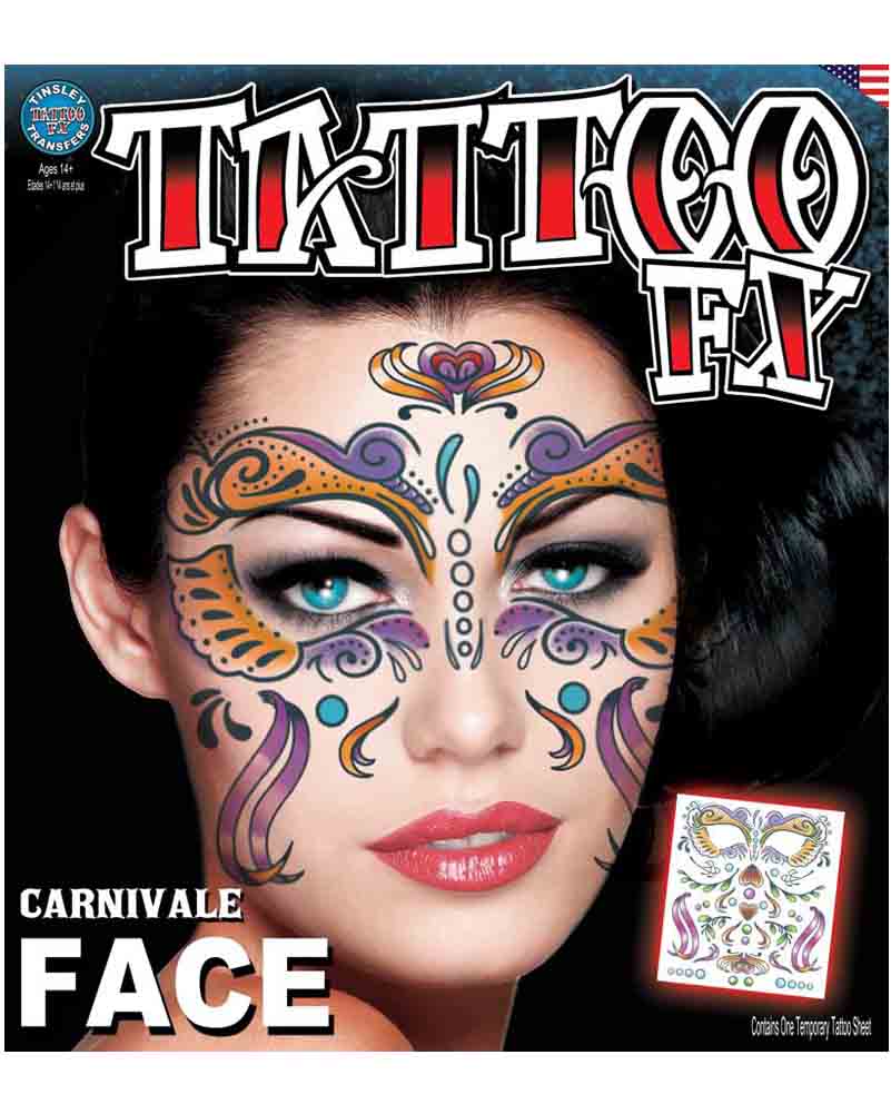 Carnivale Temporary Face Tattoo - Image 2