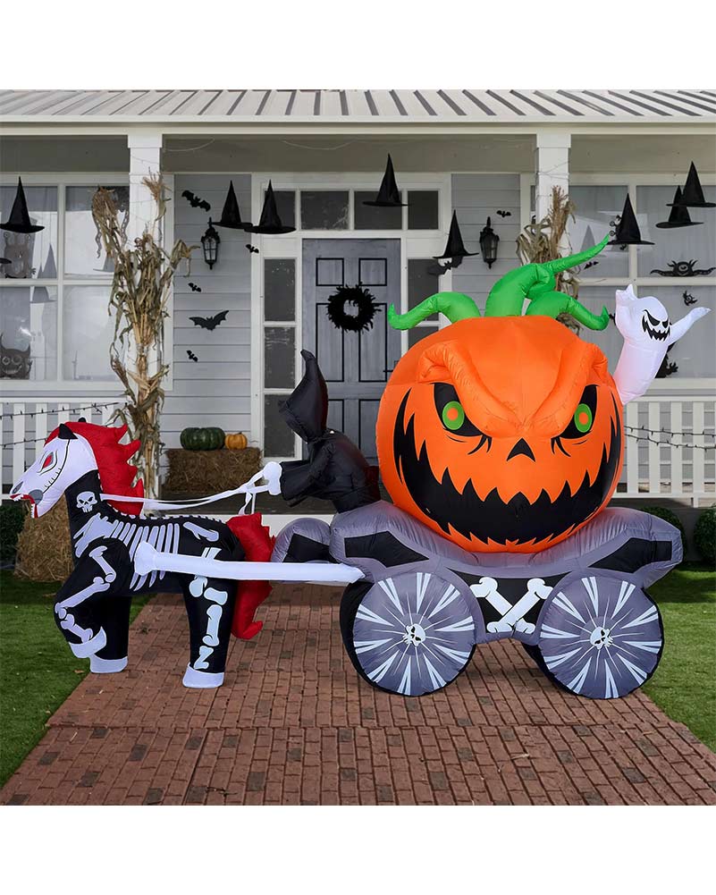 Carriage with LED Lights Lawn Inflatable 2.4m - Image 2