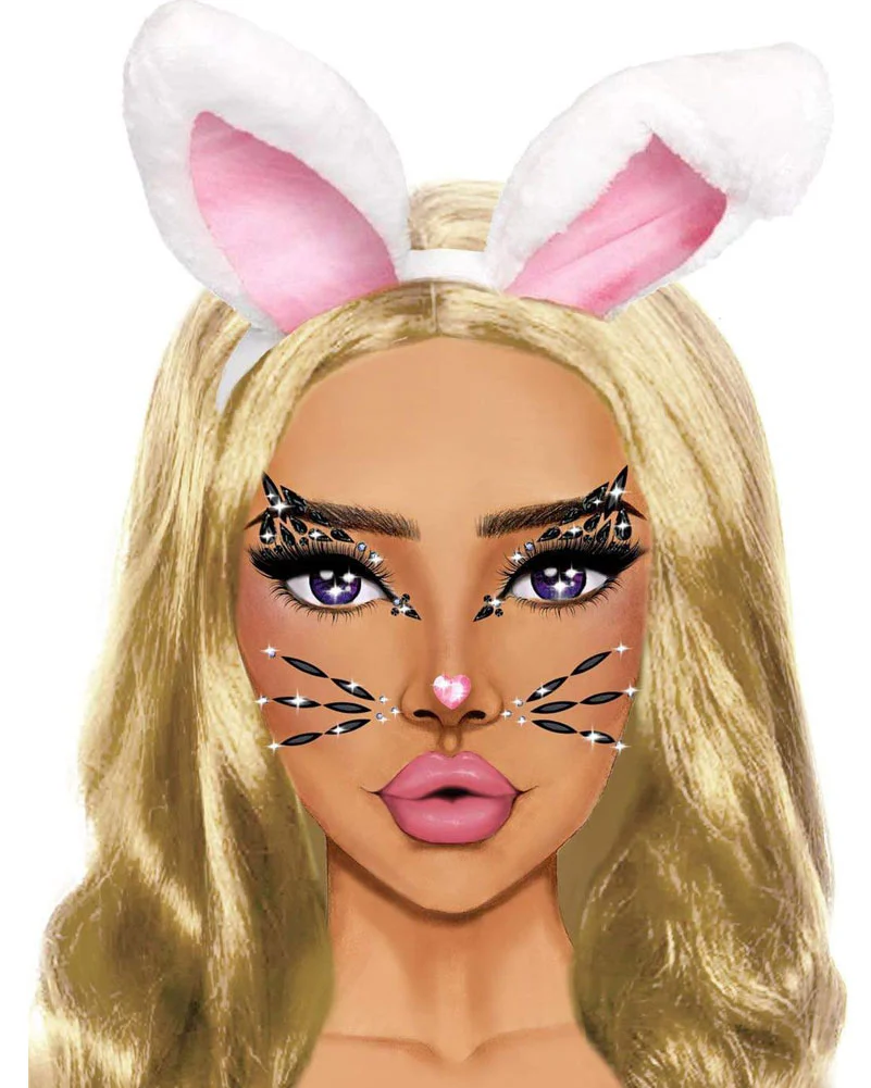 Cat Animal Adhesive Face Jewels - Image 2