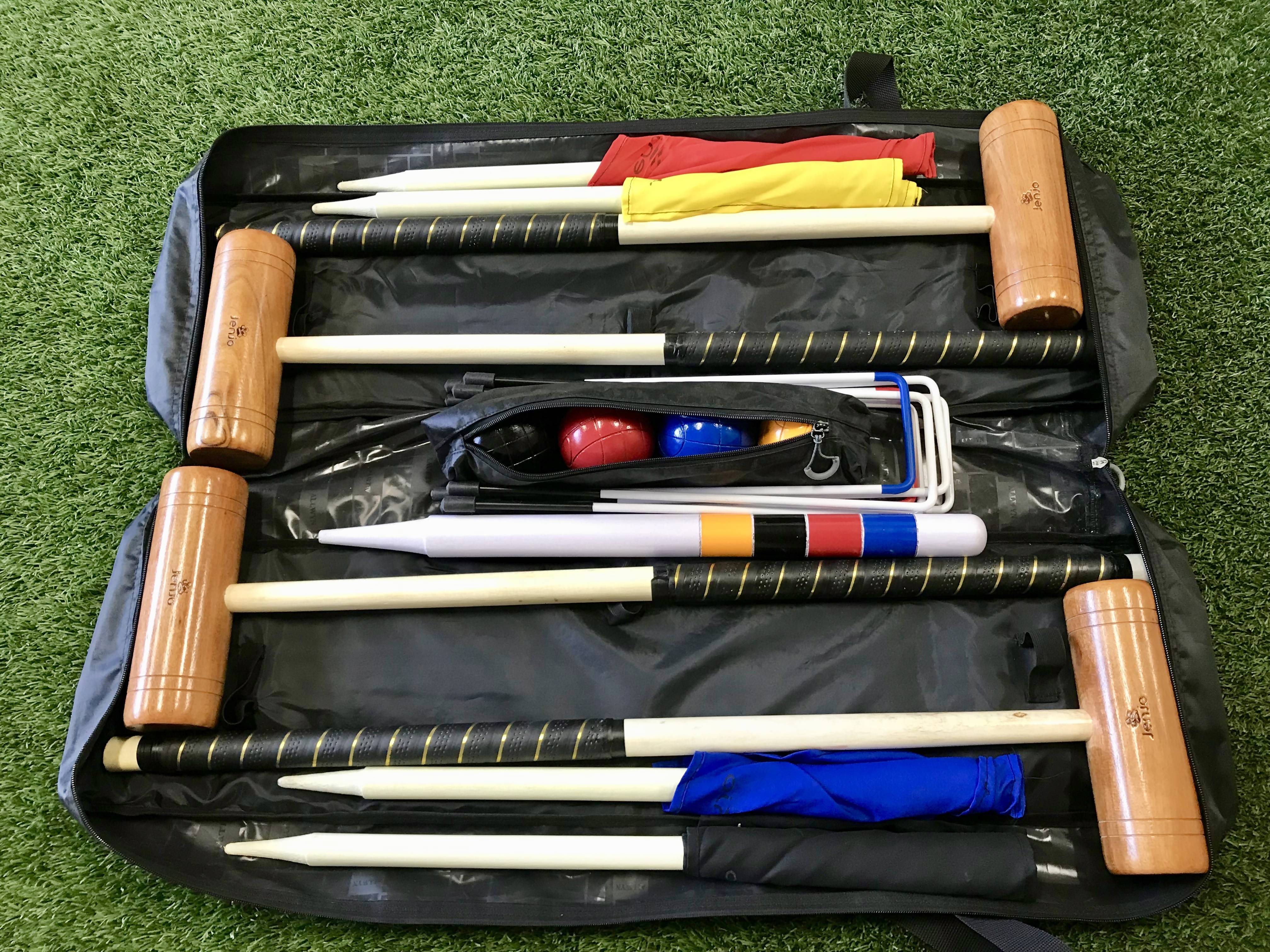 Championship Hardwood Croquet Mallet Set Game 4 Player Set with Carry Bag - Image 3