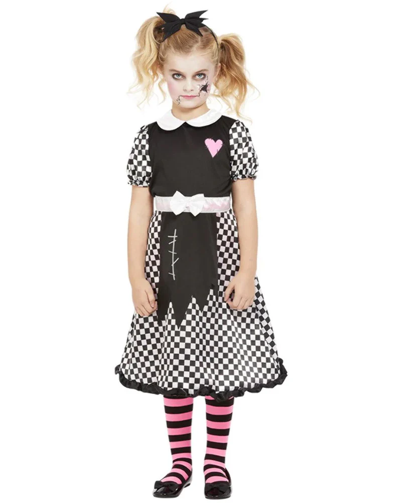 Checkered Broken Doll Girls Costume - Image 2