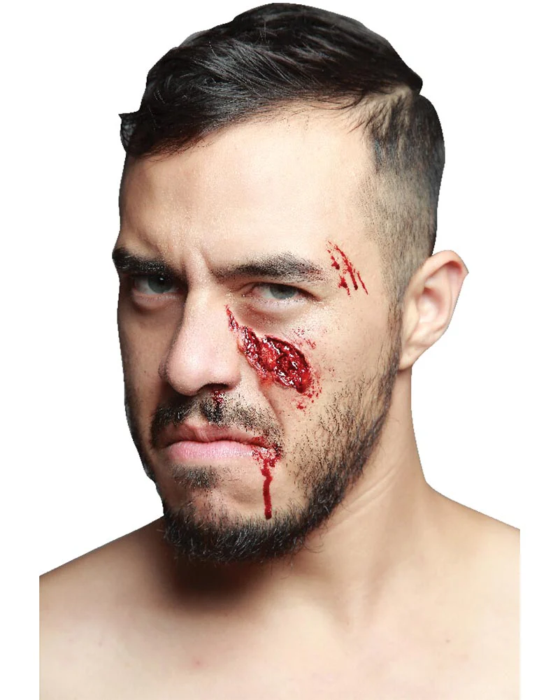 Cheekbone Smash FX Appliance Transfer Prosthetic Wound