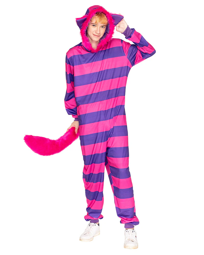 Cheshire Cat Deluxe Adults Book Week Costume Jumpsuit - Image 3