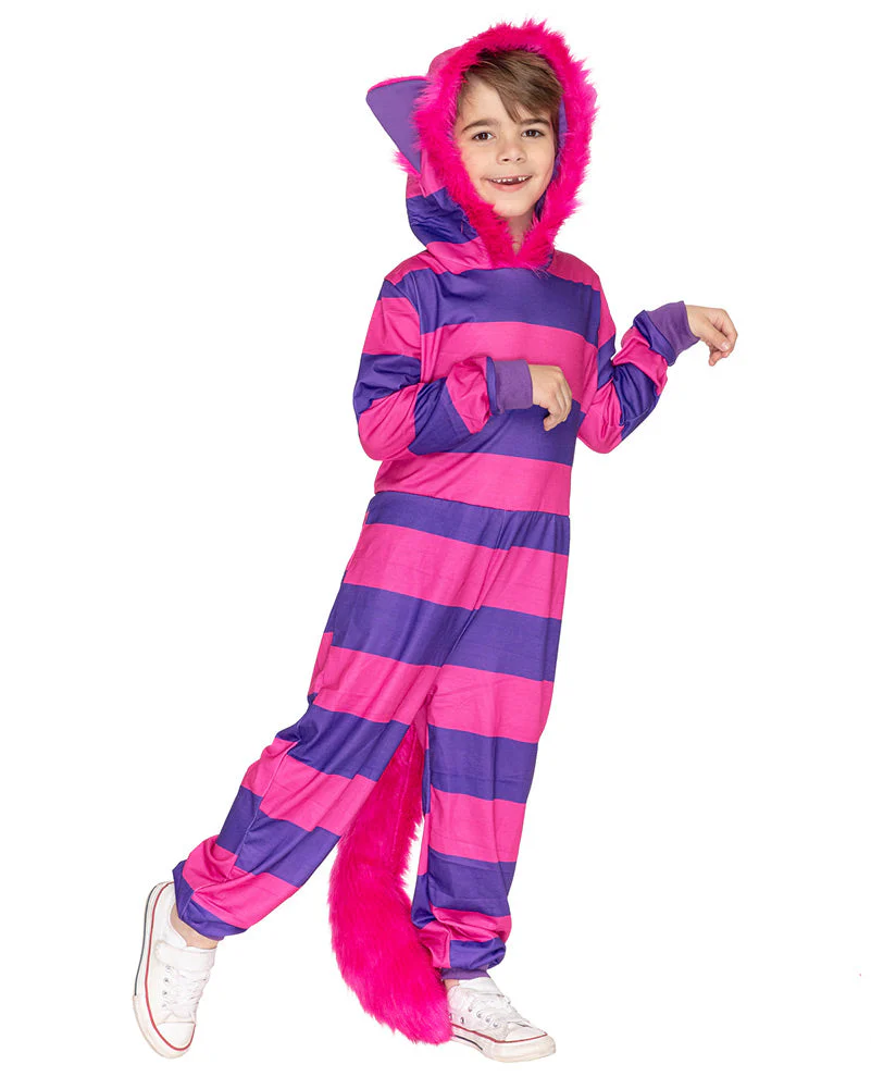 Cheshire Cat Deluxe Kids Book Week Costume Jumpsuit - Image 3