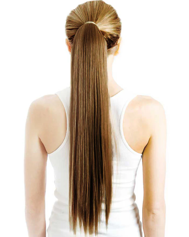 Chestnut Brown Wrap Around 60cm Deluxe Ponytail - Image 2