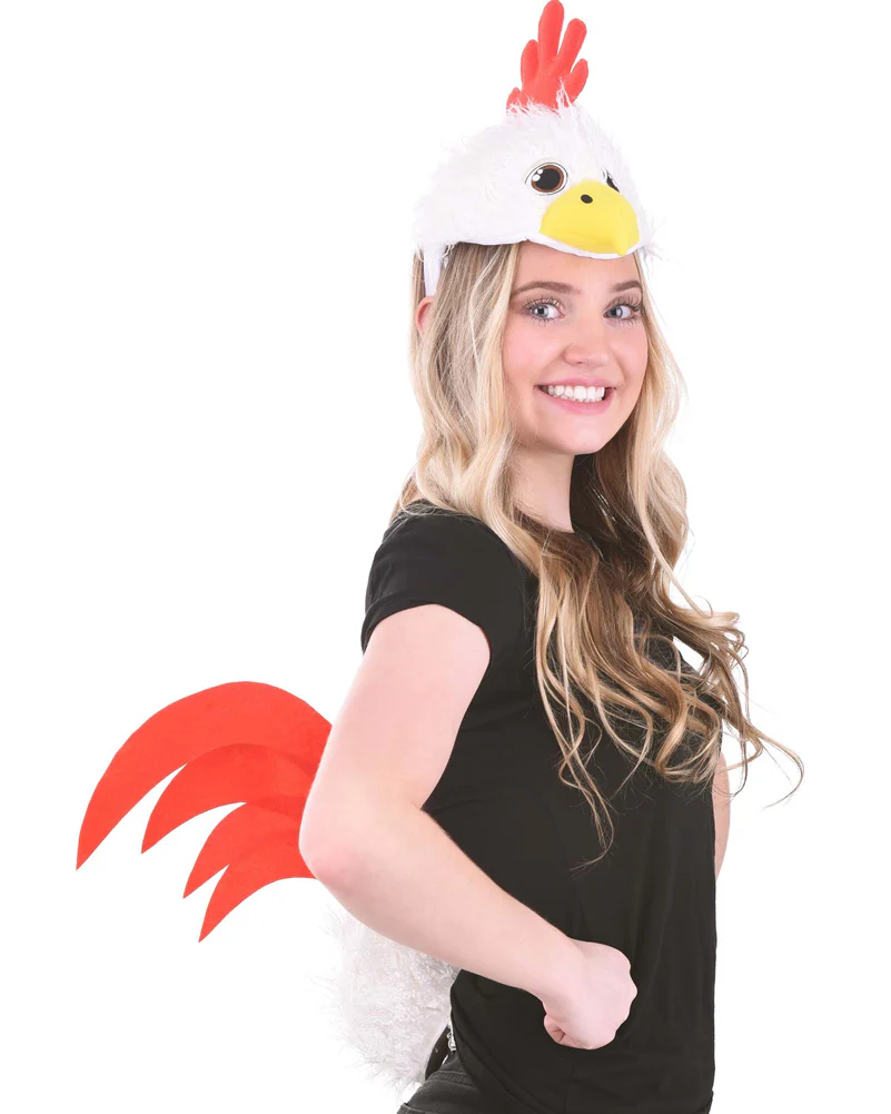 Chicken Plush Headband and Tail Deluxe Set - Image 2